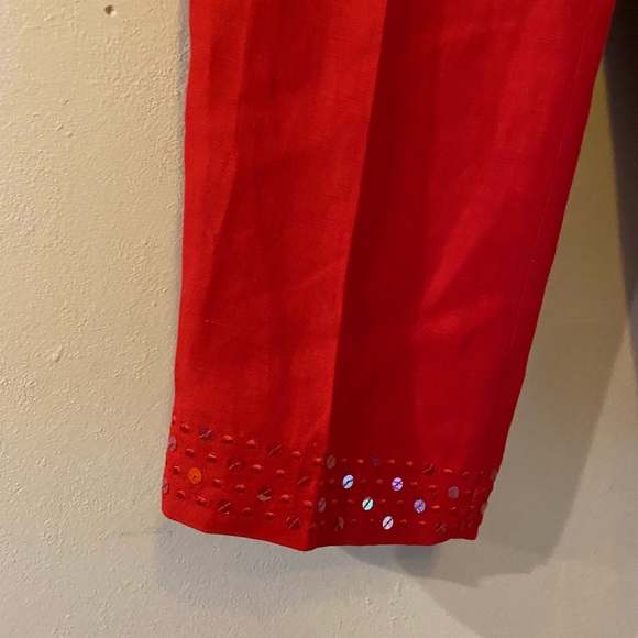 EUC Sigrid Olsen Linen Sequin Cuffed Pants❤️ - Picture 2 of 9